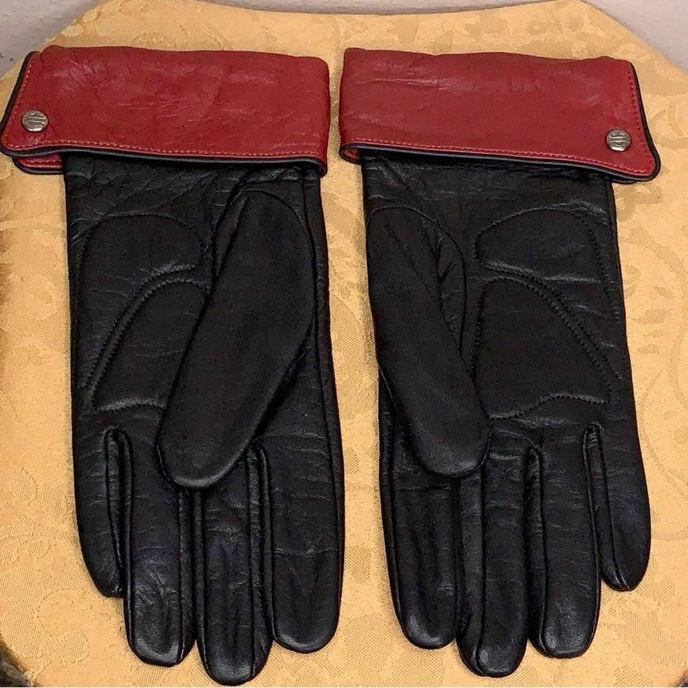 XL Womens Harley Davidson Motorcycle Soft Leather Gloves Embroidered